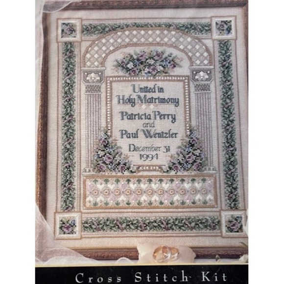 Teresa Wentzler Wedding Sampler Cross Stitch Kit #13827 Partial Started Needlewo - Picture 2 of 11